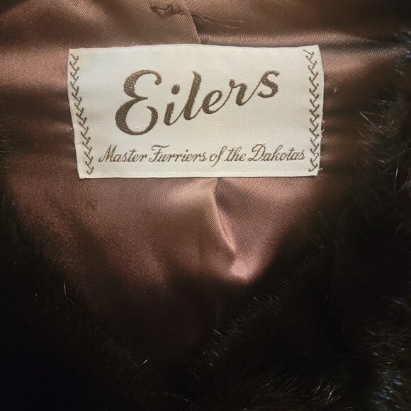 VINTAGE RARE BLACK & BROWN PERSIAN LAMB COAT EILERS MASTER FURRIERS OF DAKOTAS - Picture 4 of 5
